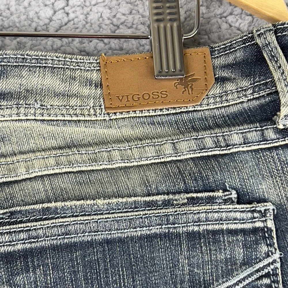 Vigoss Womens Boot Cut Jeans Blue Pocket Light Wash Faded Stretch Juniors 15 New - Picture 7 of 14